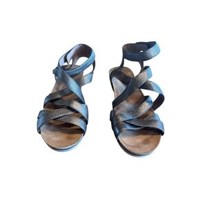 Dansko Veruca Bronze Metallic Strappy Leather Woman's Sz7.5 EU38 Gladiator Style